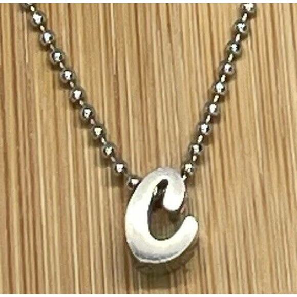 Alex Woo Sterling Silver ‘C’ Initial Pendant Necklace NY Designer Luxury Fashion - Picture 9 of 16